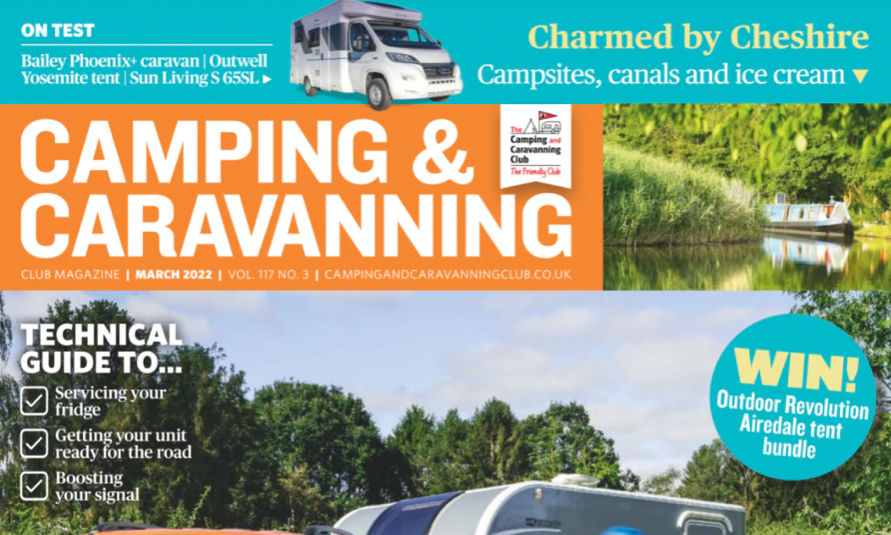 PACMAT features in Camping and Caravanning Club March 2022 edition