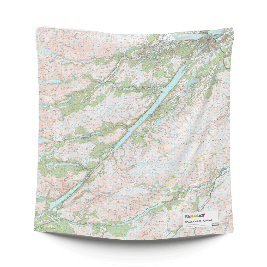 Caledonian Canal OS PACMAT Picnic Blanket with map design – Rubbastuff