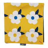 Retro daisy print picnic blanket folded