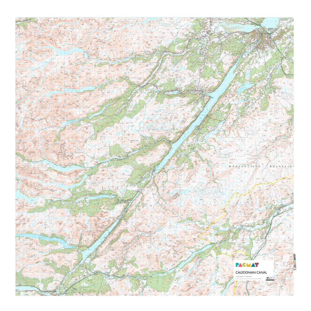 Caledonian Canal OS PACMAT Picnic Blanket with map design – Rubbastuff