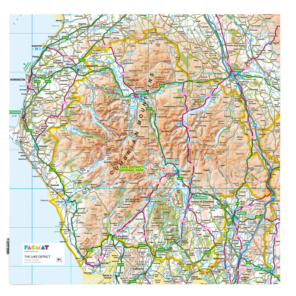 Lake District OS PACMAT Picnic Blanket with map design – Rubbastuff